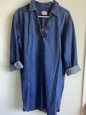 Universal Thread Denim Shirt Dress in Dark Blue